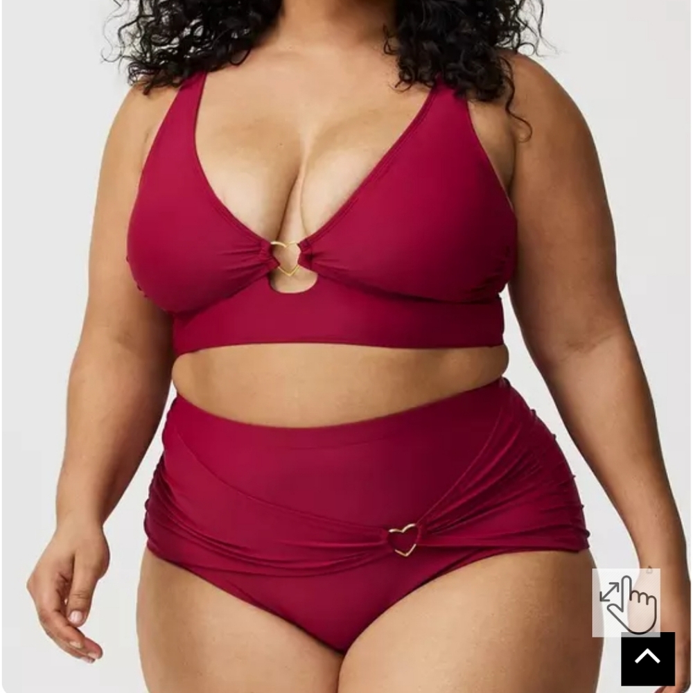 ISO❗️❗️❗️ Torrid Red Plum Heart Ring Swim Set